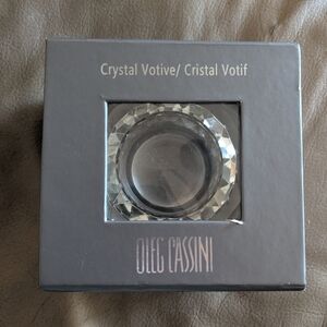 Oleg Cassini crystal votive candleholder. Comes with original box. 